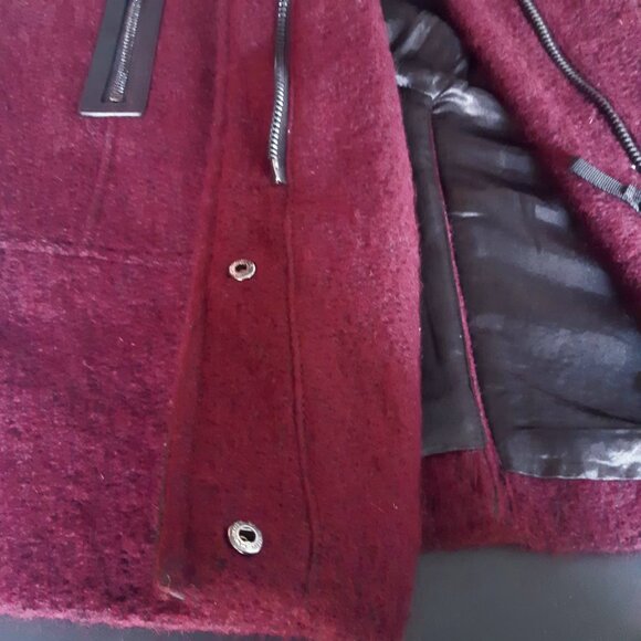 Calvin Klein SZ M Wine Mid Length Zippered Women's Winter Coat - Picture 4 of 16